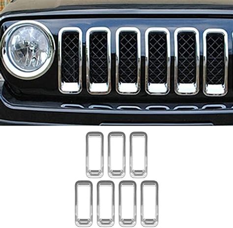 7pcs Front Grill Inserts Grille Cover Trim For Jeep Patriot