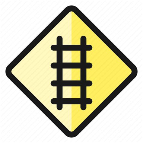 Road Sign Railway Ahead Icon Download On Iconfinder