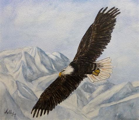 The Beauty Of A Soaring Eagle Painting By Kelly Mills