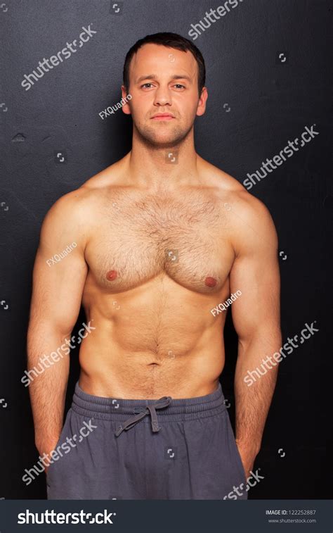 Handsome Man Naked Torso Posing Studio Stock Photo Edit Now