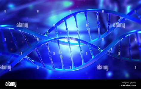 DNA Helix 3D Illustration Mutations Under Microscope Decoding Genome