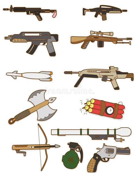 Cartoon weapon icon stock vector. Illustration of collection - 17801481