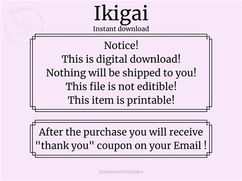 Find Your Ikigai Worksheet Ikigai Template Ikigai Method Etsy