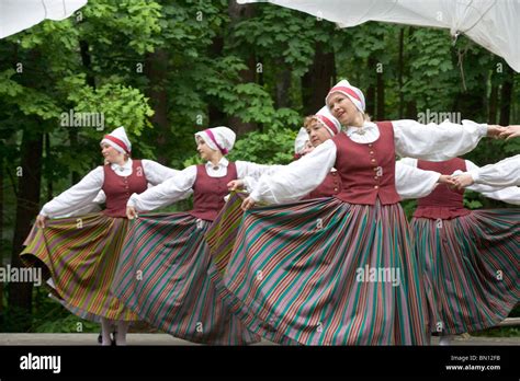 Latvia Latvian Folklore Traditional Costumes Dance Dancing Sing Singing