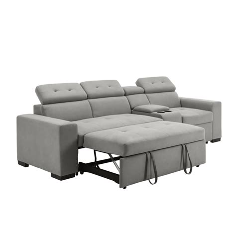 Calyette Microfiber Sectional Sofa Sleeper Foter