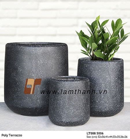 Vietnam Plant Pots Polystone Planters Fiberstone Pot Exporter