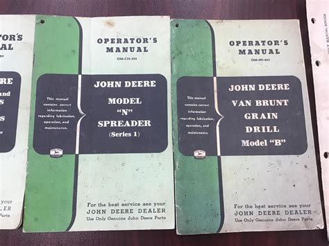 John Deere Owners Manuals Bigiron Auctions