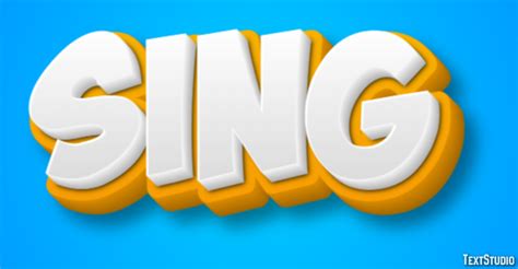 Sing | Yellow White 3D | Text Effect Generator