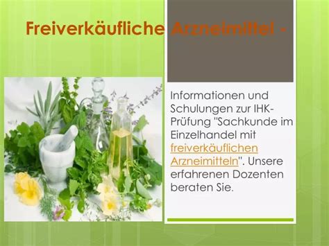 PPT Freiverkäufliche Arzneimittel Sachkundenachweis bei der IHK