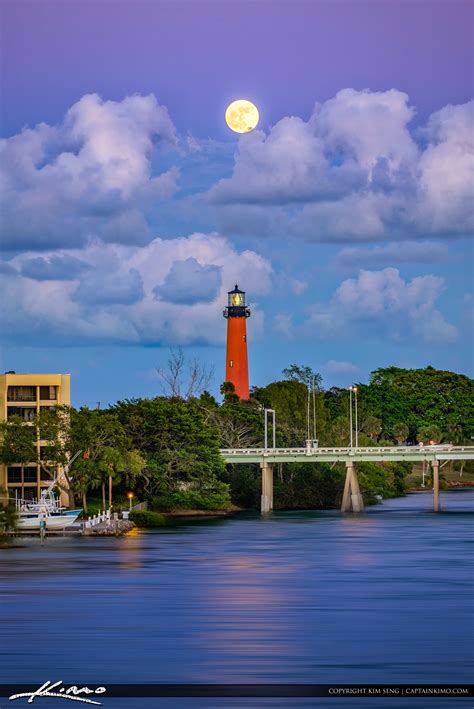 Pre Full Moon Rise Jupiter Lighthouse Captain Kimo Hdr Photography By Captain Kimo