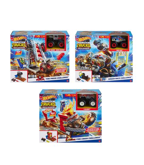 Hot Wheels Monster Trucks Arena Smashers Entry Challenge Playset Assorted Target Australia