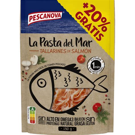 Comprar LA PASTA DEL MAR tallarines de salmón sin gluten y sin lactosa