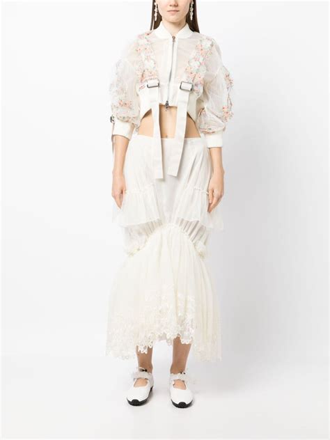 Simone Rocha Ruffled Tulle Midi Skirt Farfetch