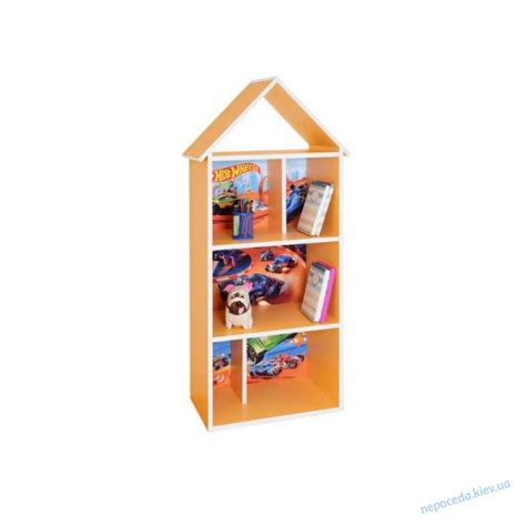 Стелаж з поличками у вигляді будиночка для іграшок та книг Hot Wheels купити