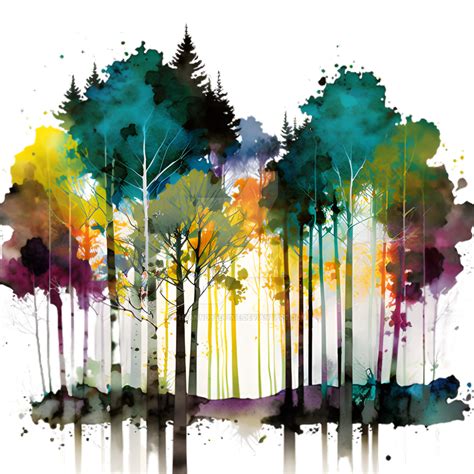 Abstract Watercolor Forest 1 by theannoyedpixie on DeviantArt