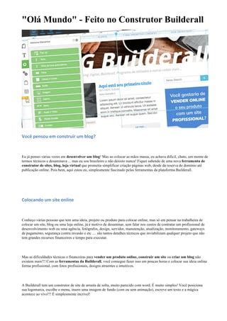 Blog Contruido Na Builderall Pdf