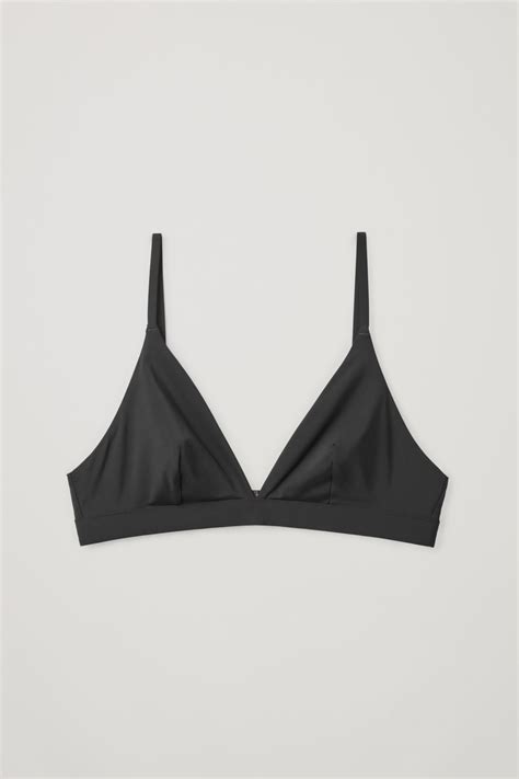 Cos Triangle Bikini Top In Black Modesens