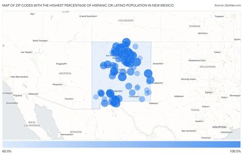 Percentage Of Hispanic Or Latino Population In New Mexico By Zip Code