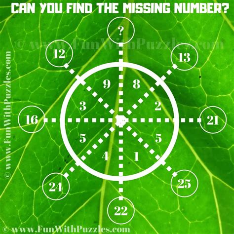 Finding Missing Number Logic Maths Puzzle With Answer Fun With Puzzles