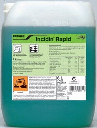 Ecolab Desinfektionsmittel Incidin Rapid Fl Ssig L Online Kaufen Ebay