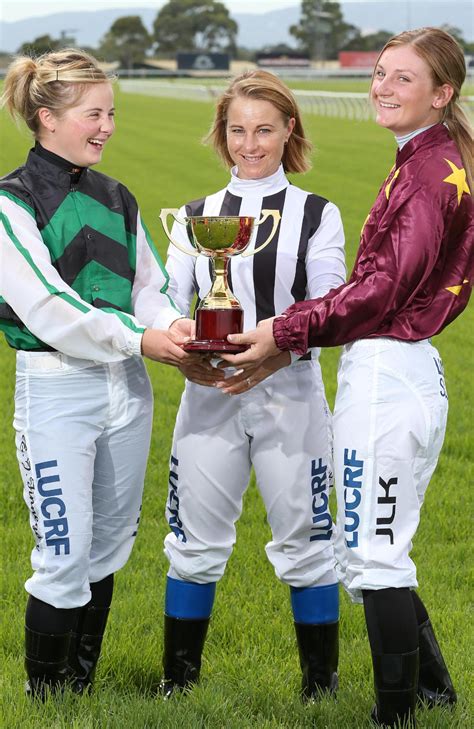 Jockeys Clare Lindop Jamie Kah And Emily Finnegan Prepare To Claim