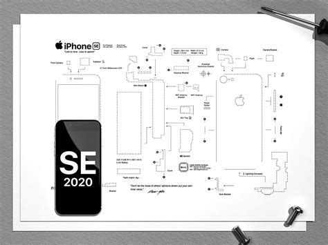 Iphone Se 2020 Teardown Template Iphone Teardown Gerahmtes Etsyde