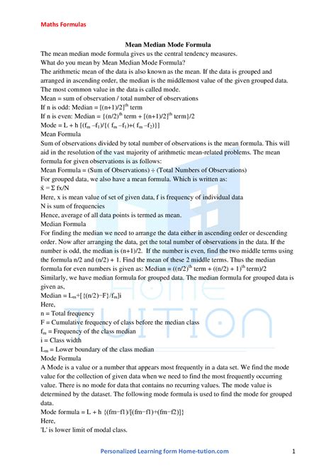 Mean Median Mode Formula-Use, Questions & Explanations With The Help of ...