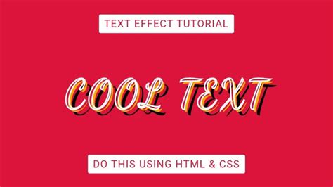 Cool Text Effect Using Html And Css Text Css Effects Tutorial Youtube