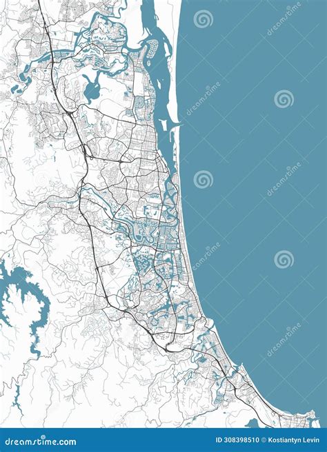 Map Of Gold Coast Australia Detailed City Map Metropolitan Area