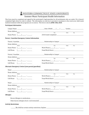 Fillable Online Wcsu Health Forms Wcsu Fax Email Print Pdffiller