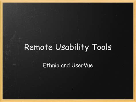 remote usability tools