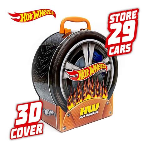 Hot Wheels Wheel Shaped Storage Car Case Carrying Handle Up To 29 Vehicles Multicolour BuysBest