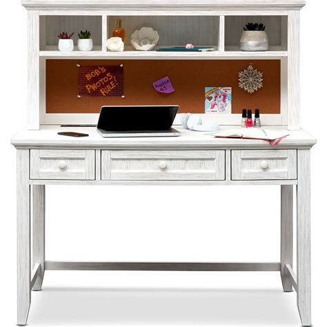 Sidney Desk And Hutch White American Signature Furniture