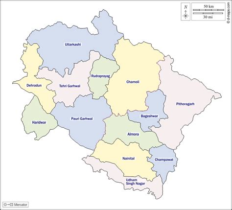 Uttarakhand Map Outline