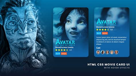 Avatar Movie Card Ui Design In Html And Css With Cool Hover Effects