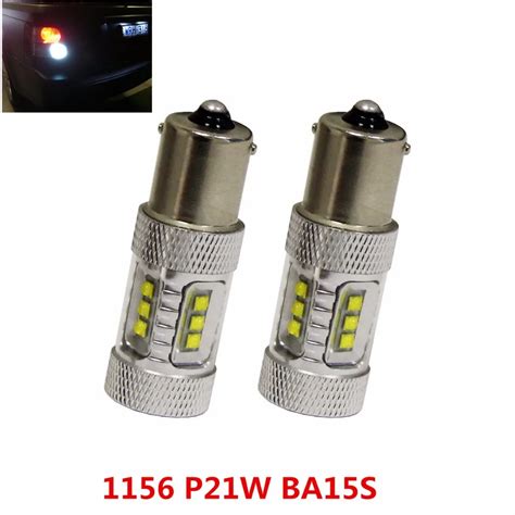 2Pcs 1156 BA15S S25 Cree Chipsets 80W LED Bulbs Super Bright White Car