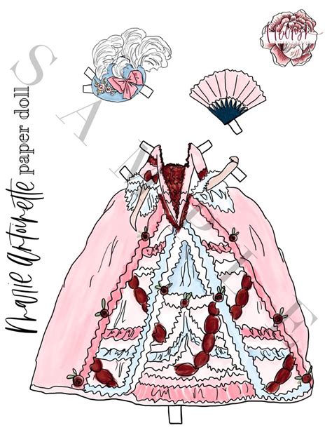 Marie Antoinette Paper Doll Diy Historical Women Paper Dolls Etsy