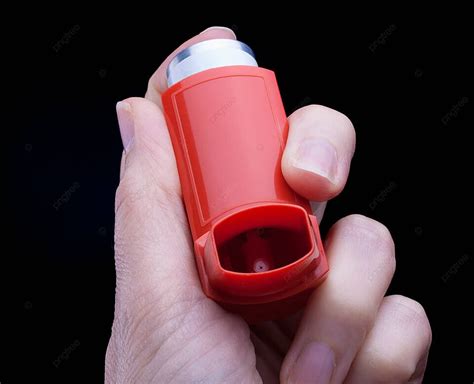 Bronchitis Asthma Inhaler Orange Chronic Closeup Photo Background And