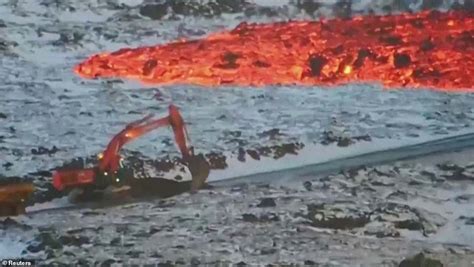 Iceland Volcano Shocking Footage Shows Work Crew Waiting Until The