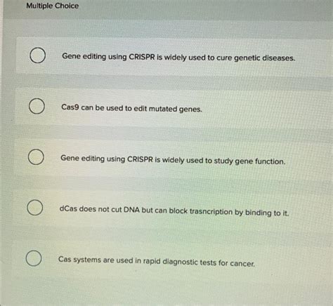 Solved Which of the following is NOT true of CRISPR-Cas | Chegg.com 
