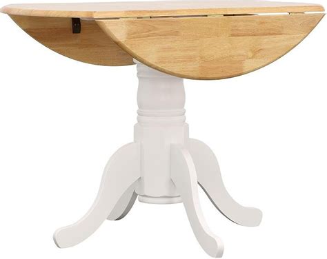 Allison Drop Leaf Round Dining Table Natural Brown And White By Coaster