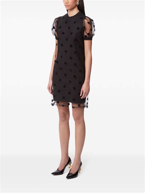 Nina Ricci Polka Dot Pattern Mini Dress Black Farfetch