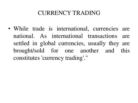 Currency Derivatives