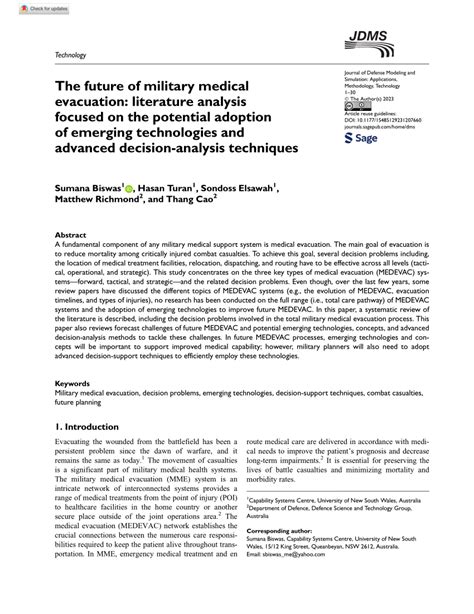 Pdf The Future Of Military Medical Evacuation Literature Analysis