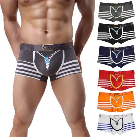 Cueca De Malha De Cintura Baixa Para Homens Roupa Interior Macia E