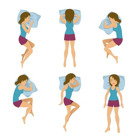 Free Vector | Women sleeping positions illustration.