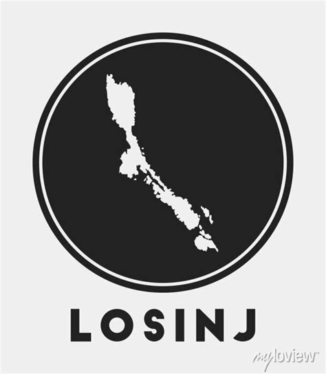 Losinj Icon Round Logo With Island Map And Title Stylish Losinj