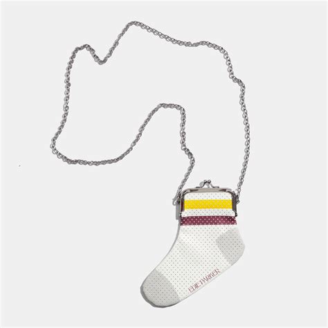 Sock Coin Purse In Yellow And Burgundy