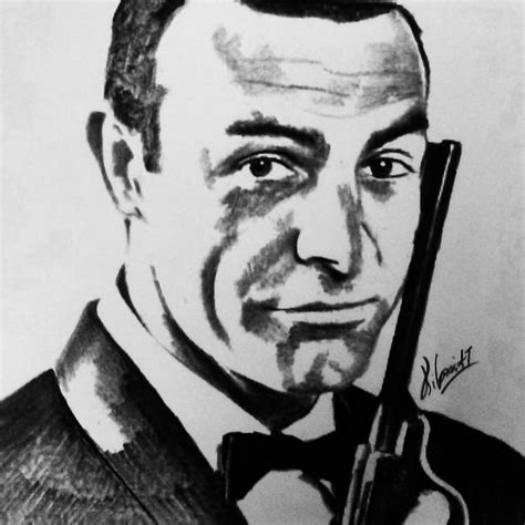 Sean Connery James Bond Drawing By Benjamin Murphy Saatchi Art