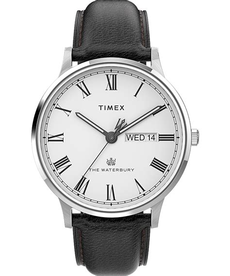 Waterbury Classic Day Date With Roman Numerals 40mm Leather Strap Watch